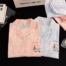 批发[黛琳芬]云朵棉情侣款<b class='q'>男士</b>睡衣韩系夏季家居服女工厂睡衣批发410