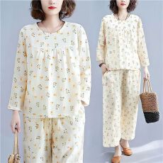 批发[黛琳芬]云朵棉女士睡衣家居服批发加<b class='q'>大码</b>休闲妈妈款可外出414