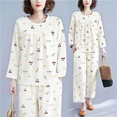 批发[黛琳芬]云朵棉女士睡衣家居服批发加<b class='q'>大码</b>休闲妈妈款可外出414