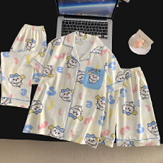 批发[黛琳芬]仿棉三件套儿童睡衣卡通中大童10码-L码男女童家居服216