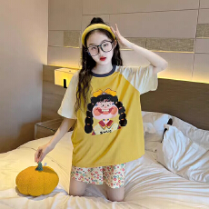 批发黛琳芬仿棉短袖儿童<b class='q'>睡衣</b>夏季卡通中大童12码-XL男<b class='q'>女童</b>家居<b class='q'>服</b>216