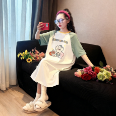 批发[黛琳芬]仿棉<b class='q'>女童</b>睡裙<b class='q'>儿童</b><b class='q'>睡衣</b>卡通中大童12码-XL可外穿家居服216