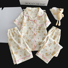 批发[黛琳芬]云朵棉三件套儿童<b class='q'>睡衣</b>卡通小中大童8-L男<b class='q'>女童</b>家居<b class='q'>服</b>225