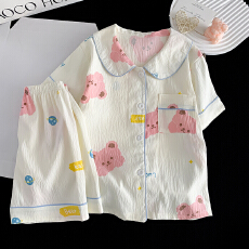 批发黛琳芬云朵棉娃娃领儿童<b class='q'>睡衣</b>卡通小中大童印花8码-L家居服女227