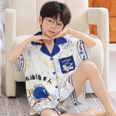 批发黛琳芬冰雪丝三件套儿童睡衣套装12-XL码三件套男女童家居服228