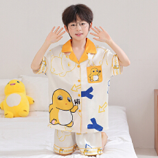 批发黛琳芬冰雪丝三件套儿童睡衣套装12-XL码三件套男女童家居服228