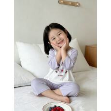 批发黛琳芬A类莫代尔<b class='q'>儿童</b><b class='q'>睡衣</b>七分裤小中大通男女童80-160家居服242