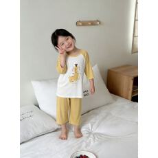 批发黛琳芬A类莫代尔<b class='q'>儿童</b><b class='q'>睡衣</b>七分裤小中大通男女童80-160家居服242