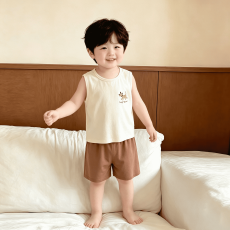 批发[黛琳芬]莱塞尔<b class='q'>儿童</b><b class='q'>睡衣</b>背心短裤卡通小中童90码-160码夏天家居服