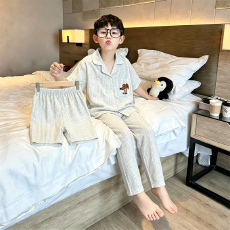 批发[黛琳芬]云朵棉三件套<b class='q'>儿童</b><b class='q'>睡衣</b>卡通中大童12码-XL男女童家居服256