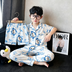 批发黛琳芬云朵棉三件套<b class='q'>儿童</b><b class='q'>睡衣</b>卡通中大童12码-XL男女童家居服256