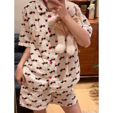 批发[黛琳芬]短袖女士睡衣服夏季新款韩系印花少女ins时尚套装批发457