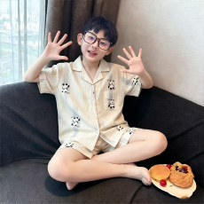 批发[黛琳芬]12码-XL短袖短裤儿童睡衣夏季卡通套头<b class='q'>男</b><b class='q'>女</b><b class='q'>童</b>家居服262