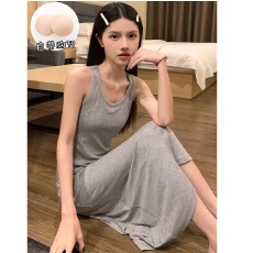 批发[黛琳芬]带胸垫背心睡裙可外出女士<b class='q'>睡衣</b>韩系少女<b class='q'>夏季</b>新款家居458