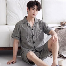 批发[黛琳芬]云朵棉短袖短裤男士家居服休闲舒适睡衣男套装批发462