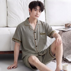批发[黛琳芬]云朵棉短袖短裤男士家居服休闲舒适睡衣男套装批发462