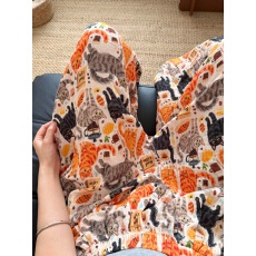 批发[黛琳芬]猫咪满印家长裤秋季新款睡衣女宽松慵懒风韩版遛弯裤外穿