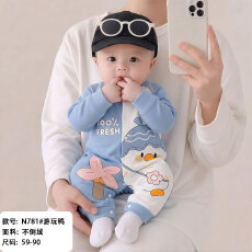 批发[黛琳芬]59-90码-8款不倒绒儿童睡衣<b class='q'>宝宝</b>哈衣男女童外出服家居服
