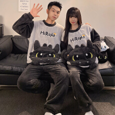 批发黛琳芬25款珊瑚绒女士<b class='q'>睡衣</b>秋冬季加厚长毛绒情侣卡通<b class='q'>男士</b>家居服