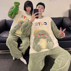 批发黛琳芬25款珊瑚绒女士<b class='q'>睡衣</b>秋冬季加厚长毛绒情侣卡通<b class='q'>男士</b>家居服