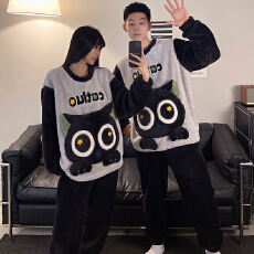 批发黛琳芬25款珊瑚绒女士<b class='q'>睡衣</b>秋冬季加厚长毛绒情侣卡通<b class='q'>男士</b>家居服