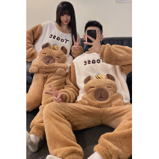 批发黛琳芬25款珊瑚绒女士<b class='q'>睡衣</b>秋冬季加厚长毛绒情侣卡通<b class='q'>男士</b>家居服