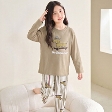 批发黛琳芬10-XXL码25款<b class='q'>纯棉</b>长袖儿童睡衣春秋女童装<b class='q'>家居服</b>