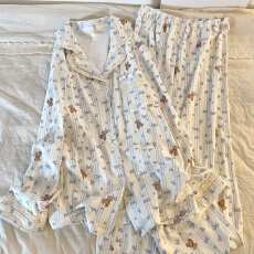 批发黛琳芬德绒长袖女士睡衣套装秋冬季套头韩系保暖家居服外出