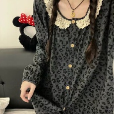 批发黛琳芬德绒长袖女士睡衣套装秋冬季套头韩系保暖家居服外出