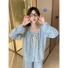 批发[黛琳芬]优质云朵棉<b class='q'>长袖</b>女士睡衣韩系春秋季新品甜美卡通<b class='q'>家居服</b>