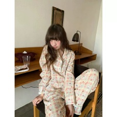 批发[黛琳芬]优质云朵棉<b class='q'>长袖</b>女士睡衣韩系春秋季新品甜美卡通<b class='q'>家居服</b>