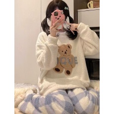 批发黛琳芬多款<b class='q'>珊瑚</b><b class='q'>绒</b>女士<b class='q'>睡衣</b>秋冬季保暖加厚卡通套头法兰<b class='q'>绒</b>家居服
