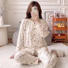 批发黛琳芬网红爆款德绒<b class='q'>女士</b>睡衣套装少女秋冬季卡通家居服