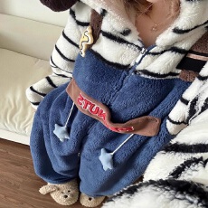 批发黛琳芬法兰绒睡裙卡通套头<b class='q'>中长款</b>睡衣女秋冬季保暖韩系风家居服