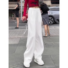 直筒阔腿卫裤女春秋2025新爆款欧货高腰显瘦拖地运动痞雅裤