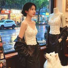 批发法式蕾丝吊带背心女带胸垫美背西装内搭性感<b class='q'>文胸</b>一体打底辣妹上衣