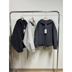 批发<b class='q'>韩国</b>东大门秋冬新款高档毛呢chic外套短款连帽上衣宽松呢子大衣女