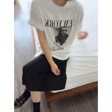 批发源头直播质量 21支230克精梳紧密100棉 后包领<b class='q'>t</b><b class='q'>恤</b>】<b class='q'>欧美</b>人像印花