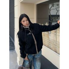 批发原版加绒加厚面料 美式立领机车服冬季加绒加厚<b class='q'>短</b>棉衣外套男女