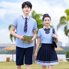 批发高中生毕业班服夏季运动会短袖校服套装中学生学院风初中服装批发