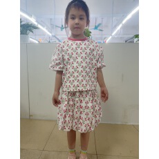 批发全棉印花女童套装<b class='q'>春</b>秋装2025新款女大童时髦套装