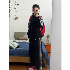 批发纯棉华棉面料 学生宽松秋季<b class='q'>显瘦</b>开衫卫衣休闲时尚<b class='q'>运动服</b>套装女潮