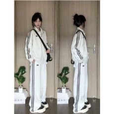 批发纯棉华棉面料 学院风<b class='q'>百搭</b>开衫卫衣长裤两件套宽松休闲<b class='q'>运动服</b>套装