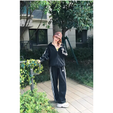 批发纯棉华棉面料 学生宽松秋季<b class='q'>显瘦</b>开衫卫衣休闲时尚<b class='q'>运动服</b>套装女潮