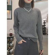 批发高级感修身保暖内搭针织打底衫2025秋冬新款时尚高领长袖<b class='q'>休闲</b>上衣