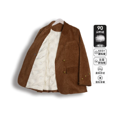 批发90白鸭绒羽绒服<b class='q'>西装外套</b>复古韩版雪尼尔冬季保暖