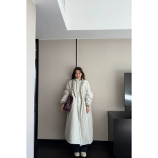 批发立领可抽绳收腰长款<b class='q'>风衣</b>外套