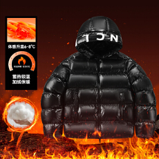 批发蒙口情侣款连帽棉服青春潮流外套