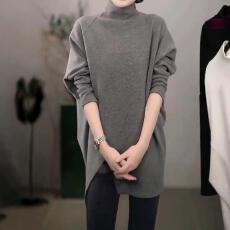 批发已出货~半高领内搭长袖t恤秋冬新款<b class='q'>中长款</b>遮屁股宽松<b class='q'>打底衫</b>上衣