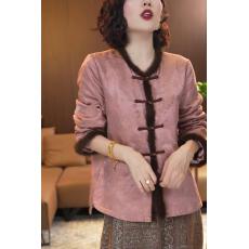 已出货~气质中国风时尚保暖开衫秋冬新款复古新中式宽松圆领外套